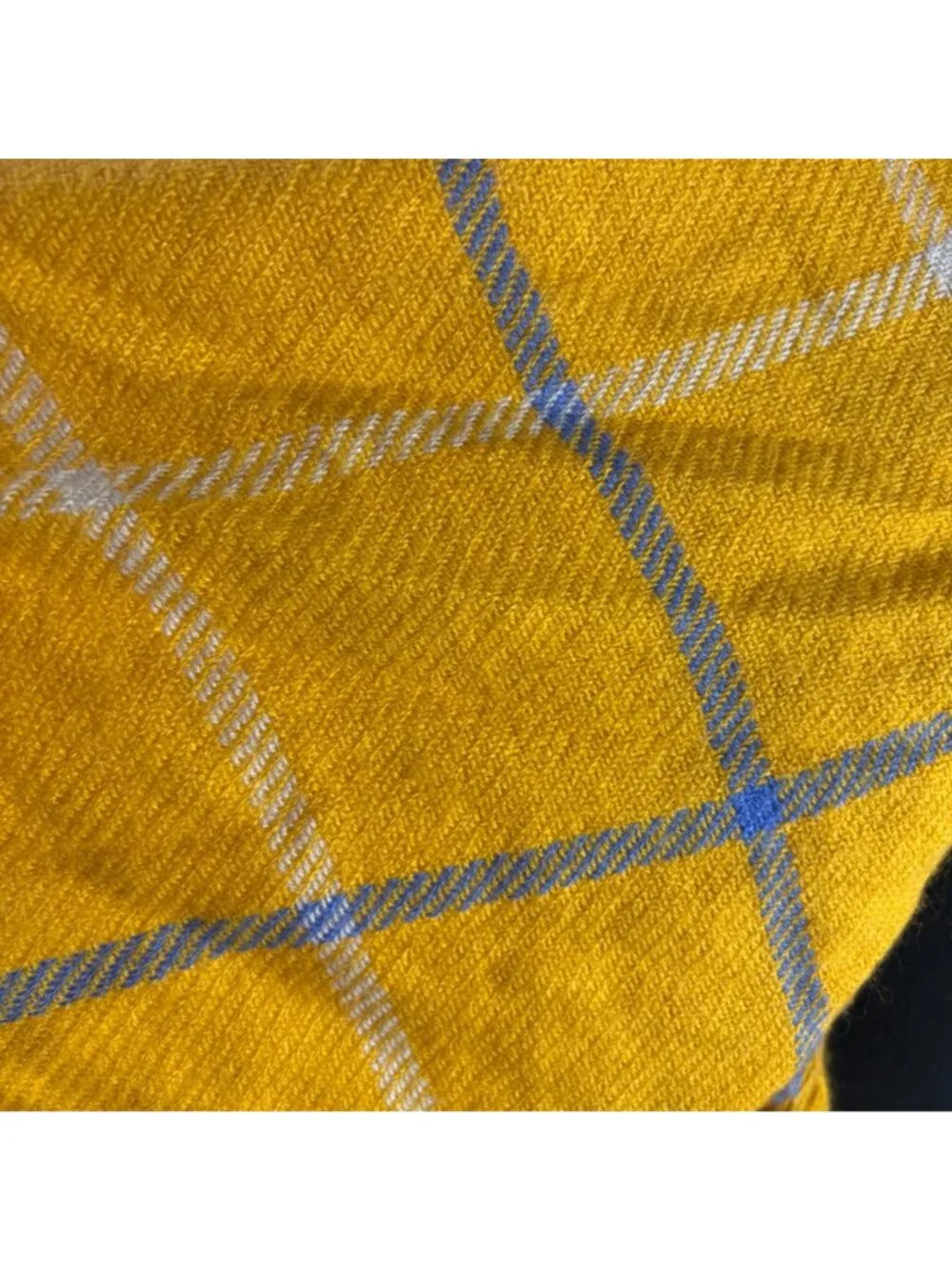 Accessory Depot Scarf Wrap Yellow Plaid Gray Acrylic Fringe